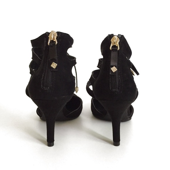 Black Sam & Libby Leather Gladiator Heel Shoe 7 - Picture 6 of 6